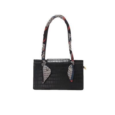 China Portable Custom Popular Vegan Stone Croco Alligator Croco Leather Handbag Cross - Body Shoulder Bags Sling Bag for sale