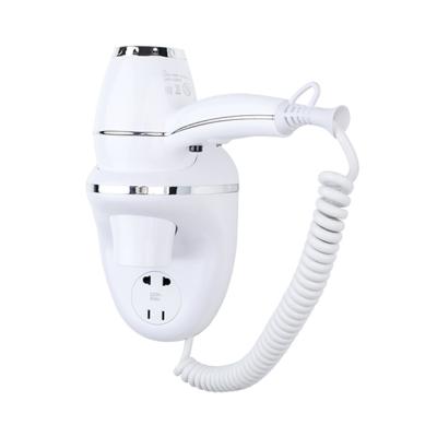 China Ionic Customizable Luxury Commercial Professional Hotel Bathroom AC Motor 1850w Wall Mounted Hair Dryer for sale