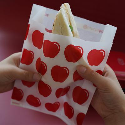 China Recyclable Custom Design Cookie Sandwich Fast Food Paper Bag Sticker Packaging Paper Bag for sale