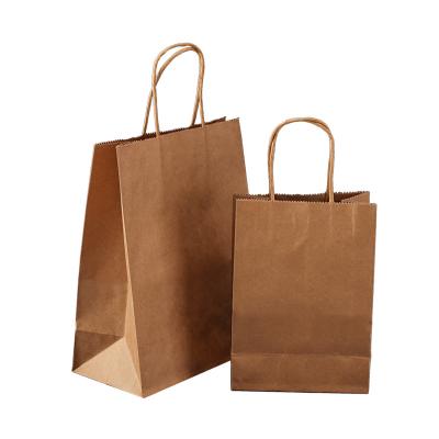 China Custom Recyclable Brown Kraft Paper Shopping Bag Kraft Paper Bag With Handle for sale