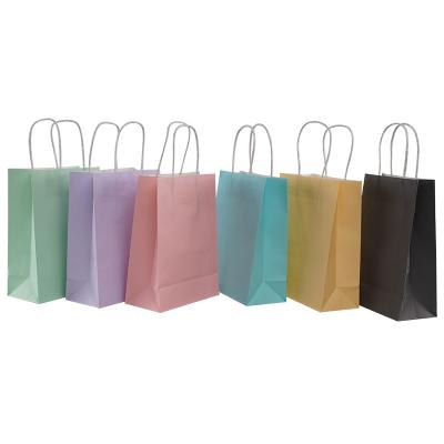 China Recyclable cheap price 120gsm custom printed different color white paper bag package paper bag with twist handle for sale