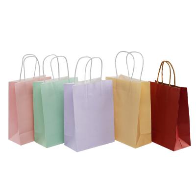 China Recyclable Recyclable Kraft Paper Bag Shopping Bag Gift Bag With Handles for sale