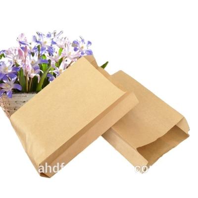 China brown flat bottom recyclable paper bags food grade kraft paper bag for pharmacy cake sancks paper bag for sale