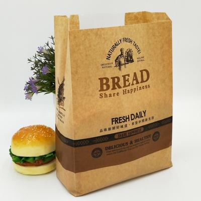 China Moisture Proof Food Rated Brown Kraft Paper Bags With Window Clear Paper Bread Bag for sale