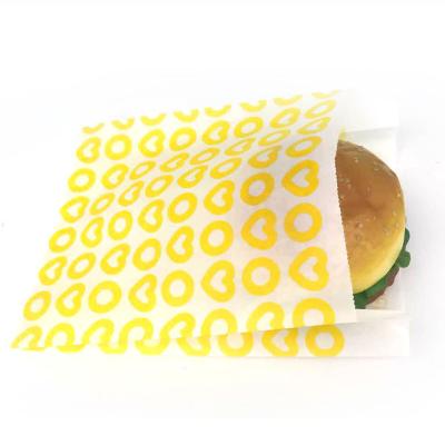 China Biodegradable Humburger Printing Paper Bags Leakproof Pointed Bottom Custom Sandwich Bags for sale