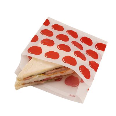 China Food Grade Biodegradable Self Adhesive Waxed Pointed Bottom Oil Proof Sandwich Food Paper Bags for sale