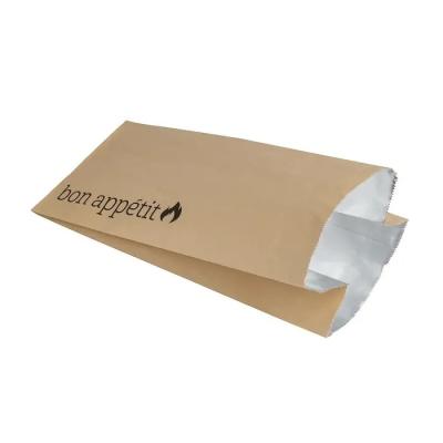 China Wholesale Recyclable Disposable Greaseproof Takeout Aluminum Foil Bag of BBQ Chicken Hot Dog Paper Bag for sale