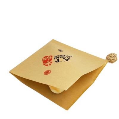 China Recyclable Logo Disposable Wax Waffle Paper Bag Triangle Oil Proof Custom Paper Bag for sale