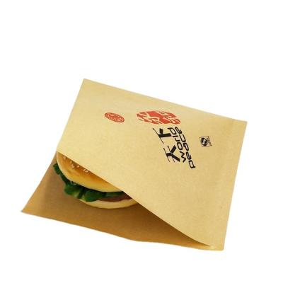 China Recyclable Custom Printed Sandwich Triangle Biodegradable Paper Bag Paper Bag For Burger Packaging for sale