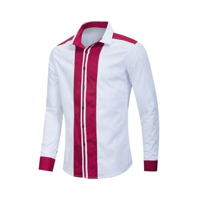 China Anti-pilling ready to ship casual plus euramerican collar men's turn-down waist striped shirt for sale