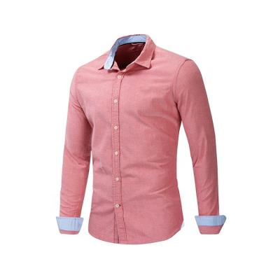 China High Quality Wholesale Anti-pilling Yarn Dyed 100% Solid Long Sleeve Cotton Men's Casual Shirts for sale