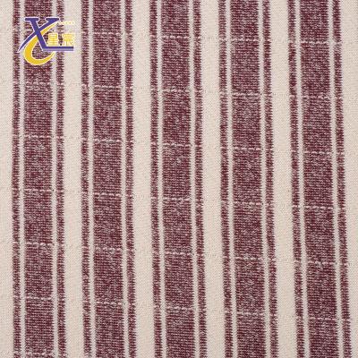 China Other Customized Xingchen High Quality Polyester Cotton Rayon Blend Plain Dyed Dress Stripe Jacquard Knitting Fabric for sale