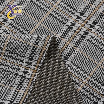 China Other High Density Recycled Polyester Knitted Jacquard Plaid Fabrics For Ladies Sweater Dress for sale