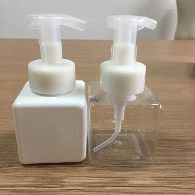 China Cosmetic Xingchen Customize PET cosmetic mousse square 250ml bubble spray foam plastic bottle with pump for sale