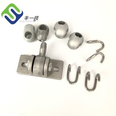 China Playground Plastic Aluminum Coating Cross Connector Fittings, S/S Rope Accessories For Playground for sale