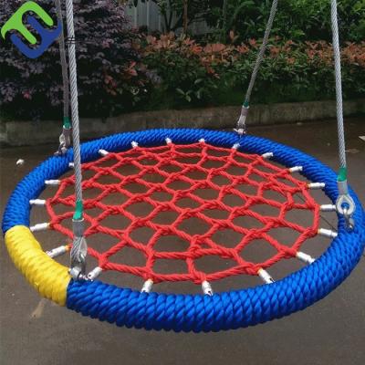 China Outdoor Plastic 100cm Kids Round Swing Net With Blue And Red Color for sale