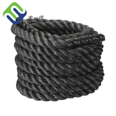 China Polypropylene/polydacron/polyester/nylon/sisal 1.5 inch and 2 inch 38mm diameter pp battle ropes for body training for sale