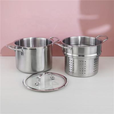 China Stored Korean Noodle Cooking Pot Stainless Steel Spaghetti Pot Pasta Pot For Kitchen for sale