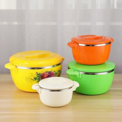 China Freshness Preservation Quality 4pcs Stainless Steel Lunch Box 410 Colored Insulation Fresh Pot With Handle for sale