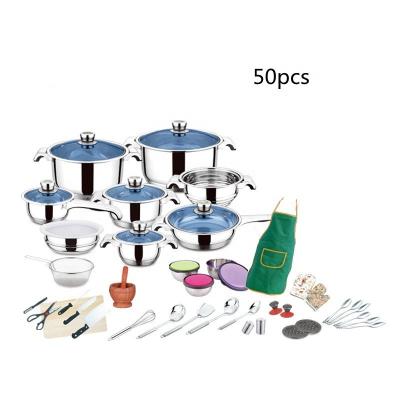 China Restaurants Stocked Non Stick Steel Cooking Pots Cookware Set Hot Pot Food Warmer Set for sale