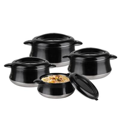 China Stocked Insulated Stock Lunch Box Stainless Steel Double 4pcs Wall Cookware Pot Set for sale