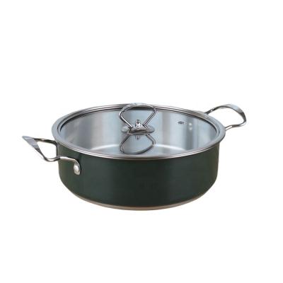 China Stored Cookware Nonstick Food 24cm Hot Pot Stainless Steel Hot Soup Hot Pot for sale