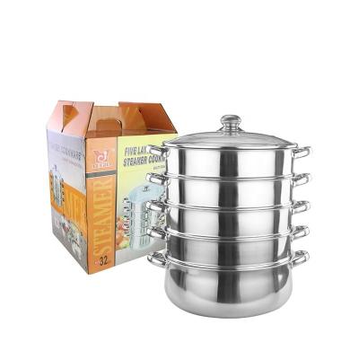 China Stored Restaurant Quality Cookware Five Layers Pot Food Steamer Cooking Pot for sale