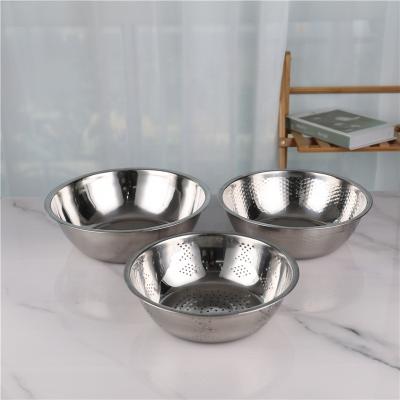 China SS201 3pcs Stocked Food Sink Rice Colander Set For Kitchen for sale