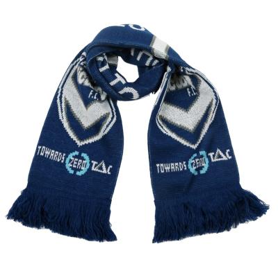 China Fan Customized Acrylic Side World Cup Soccer Team Clubs Scarf Double Knitted Scarf for sale