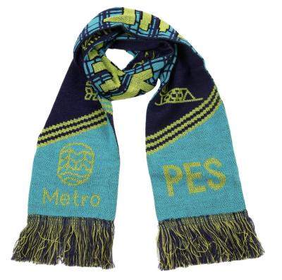 China Best Selling Sports Soccer Team Fan Scarf Custom World Acrylic Soccer Cup Jacquard Acrylic Knitted Scarf for sale