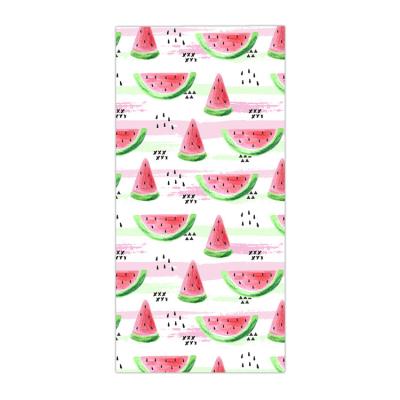 China Microfiber Beach Watermelon Hello Summer Square Towel Quick Dry Child Safe Towels for sale