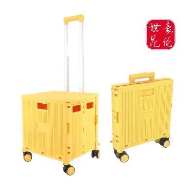 China Folding Luggage Trolley Handle Folding Carts Portable Shopping Trolley Supermarket Vegetable Storage Cart for sale