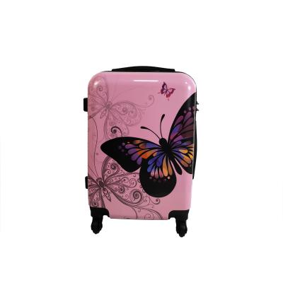 China ABS+PC Fashion Printing Luggage Trolley Luggage Suitcase Bag Set For Travel Shopping for sale