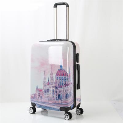 China Hot Selling PC Suitcase Trolley Baggage Luggage Printing Handsome Bags for sale