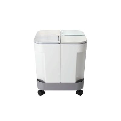 China Sustainable Plastic Household 40L Movable And Space Saving Four-In-One Compartments Recycling Sorting Wheeled Trash Bin for sale