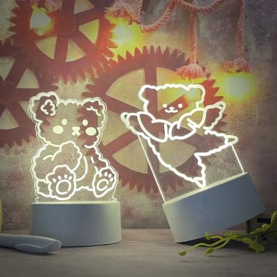 China Modern 3D Night Lights Optical Illusion LED Night Lamps Acrylic 3d Light Decorative Gift For Kids for sale