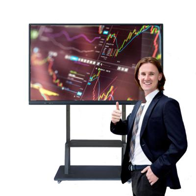 China KQFKE Wall Mounted Interactive Smart White 86inch Panel With Android& IR Touch 10Anoints For Conference School Teaching Use 75