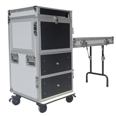 China China Factory Flying Drawer And China Custom Mobile Table Large Drawer Head Aluminum Case With Wheels for sale