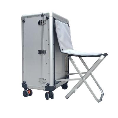 China Custom Aluminum Frame Equipment Suitcase Luggage Trolley Case Hard Aluminum Carry On Luggage Travel Case for sale