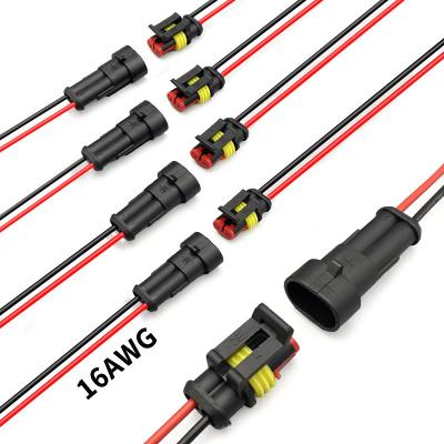 China Car Radio 1.5mm Wire Terminal Harness Electronic Waterproof Joint 2pin Series Led Connector Plug Male Female Wiring Kit for sale