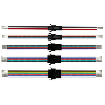 China Custom colored SM 2/3/4/5/6pin RGB jst male and female connector plug electronic cable lead wire harness for sale