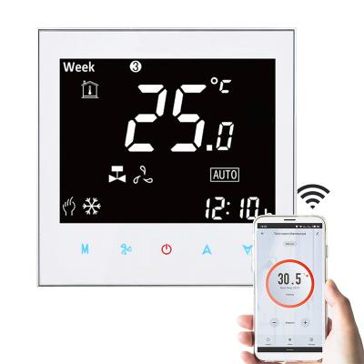 China Modern Central Air Conditioner Thermoregulator Heating Touch Screen LCD Display WiFi Thermostat Smart Fan Coil for sale