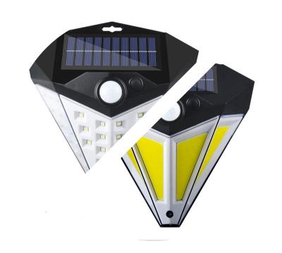 China Garden Solar Diamonds Shape Outdoor Step Lamp High Brightness Fence Lawn Lights Solar Shining Light with Remote Sensor for sale