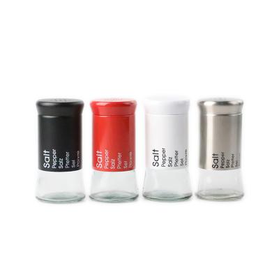 China Viable Factory Price Condiment Metal Clad Glass Seasoning Jar for sale