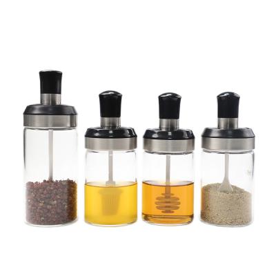 China High Sustainable Borosilicate Glass Flavoring Bottle / Spoon Seasoning Bottle for sale