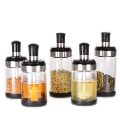 China High Sustainable Borosilicate Glass Flavoring Bottle / Spoon Seasoning Bottle for sale