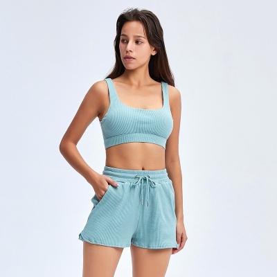 China Brand Ladies Summer Breathable Custom Sexy Stranded Knit Two-Piece Shorts Sets Simple Sports Track Night Women Suits Clothing for sale