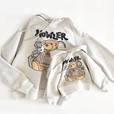 China New Style Bear Printing Parent-child Spring-autumn-winter QUICK-DRY Spring-autumn-winter Fashion Sweater Long-sleeved Fashion Sweater Parent-child wear for sale