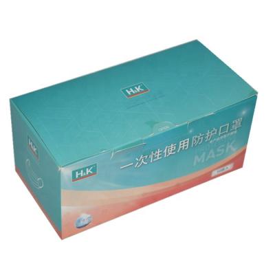 China Recycled Materials Disposable 3ply Face Mask Paper Packaging Box for sale