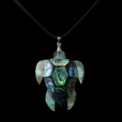 China China Natural Abalone Shell Round Hollow Inlaid Flower Hook Fashion Turtle Pendant Sea Shell Ladies Jewelry for sale